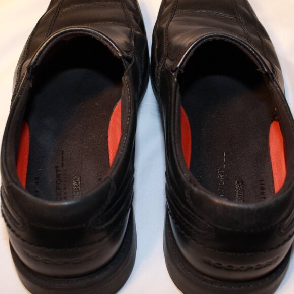 Rockport Size 8.5 Wide Black Leather STYLE LEADER 2 Bike Toe Slip On Loafer - Picture 12 of 13